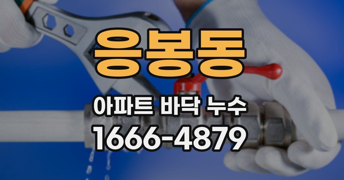 응봉동 아파트 바닥 누수