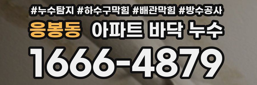 응봉동 아파트 바닥 누수