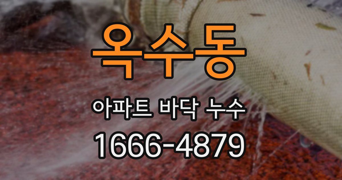 옥수동 아파트 바닥 누수
