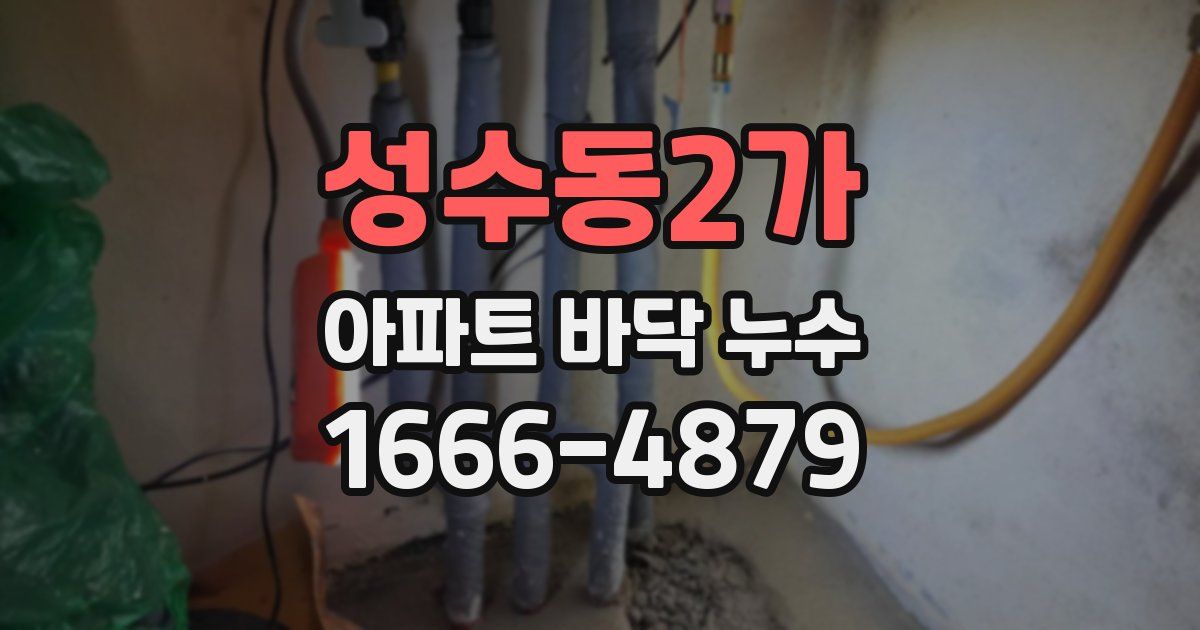 성수동2가 아파트 바닥 누수