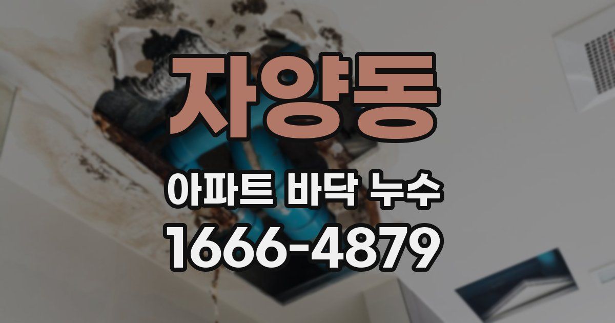 자양동 아파트 바닥 누수