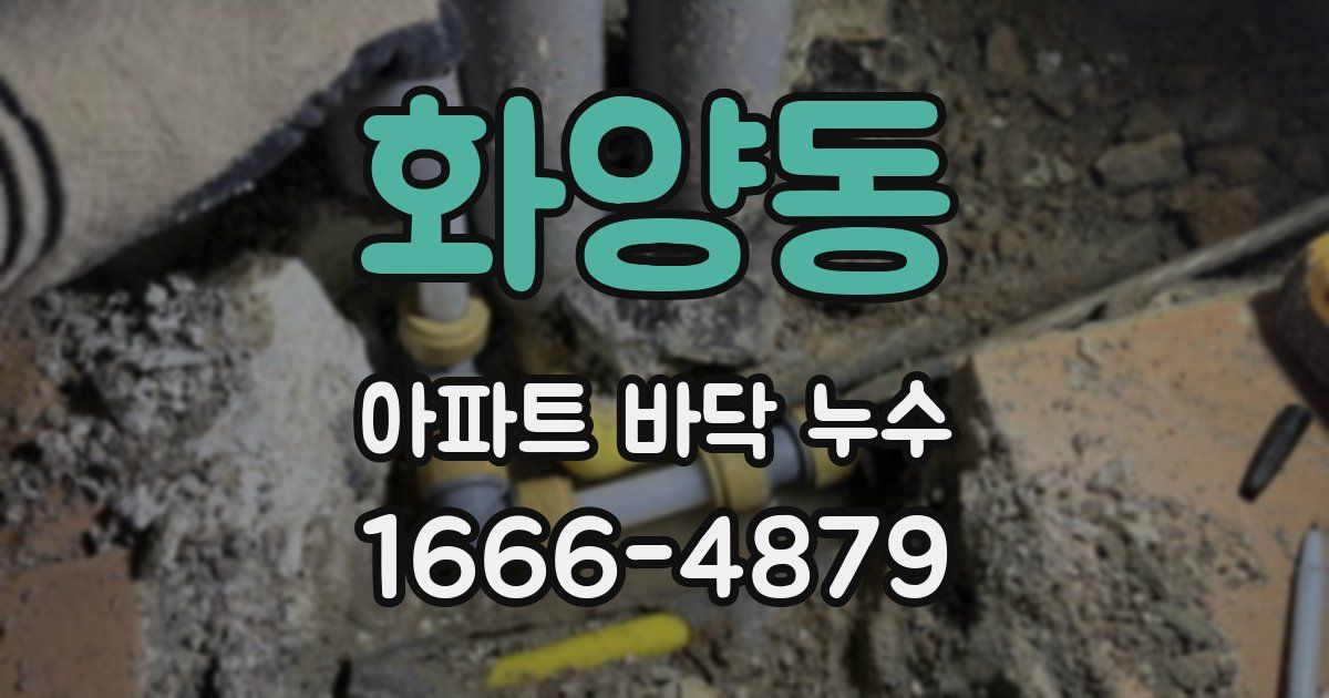 화양동 아파트 바닥 누수