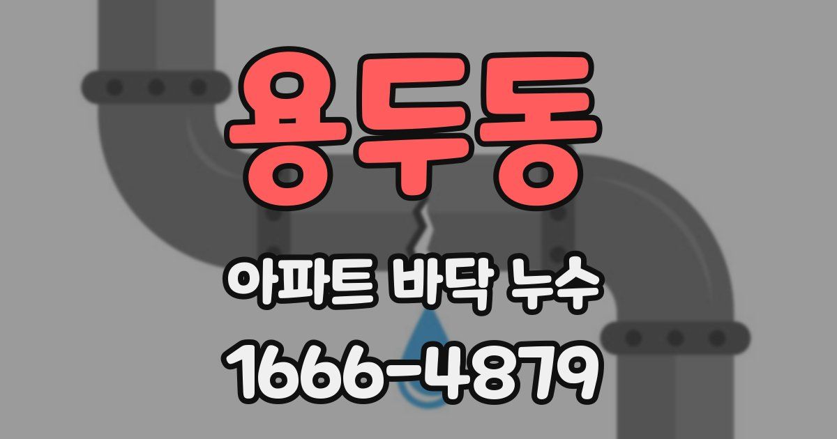용두동 아파트 바닥 누수