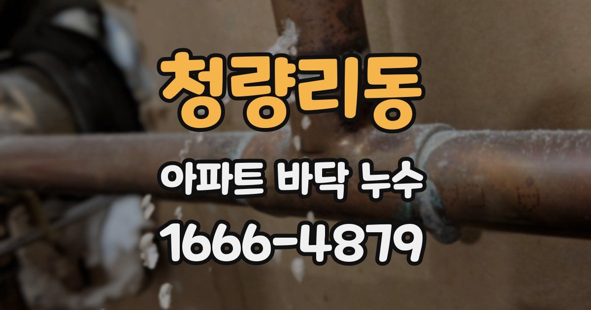 청량리동 아파트 바닥 누수