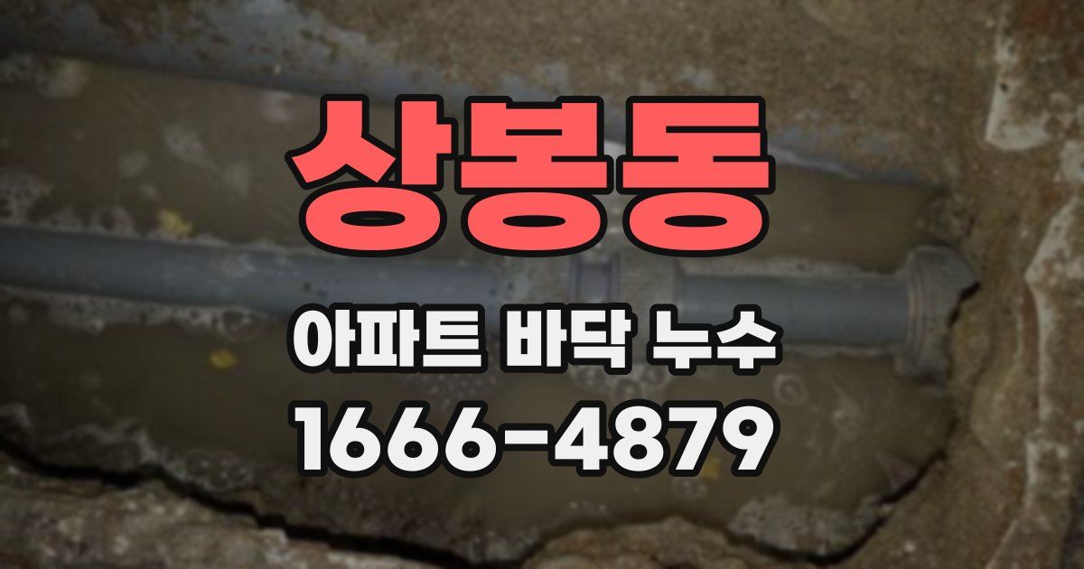 상봉동 아파트 바닥 누수