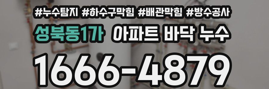 성북동1가 아파트 바닥 누수