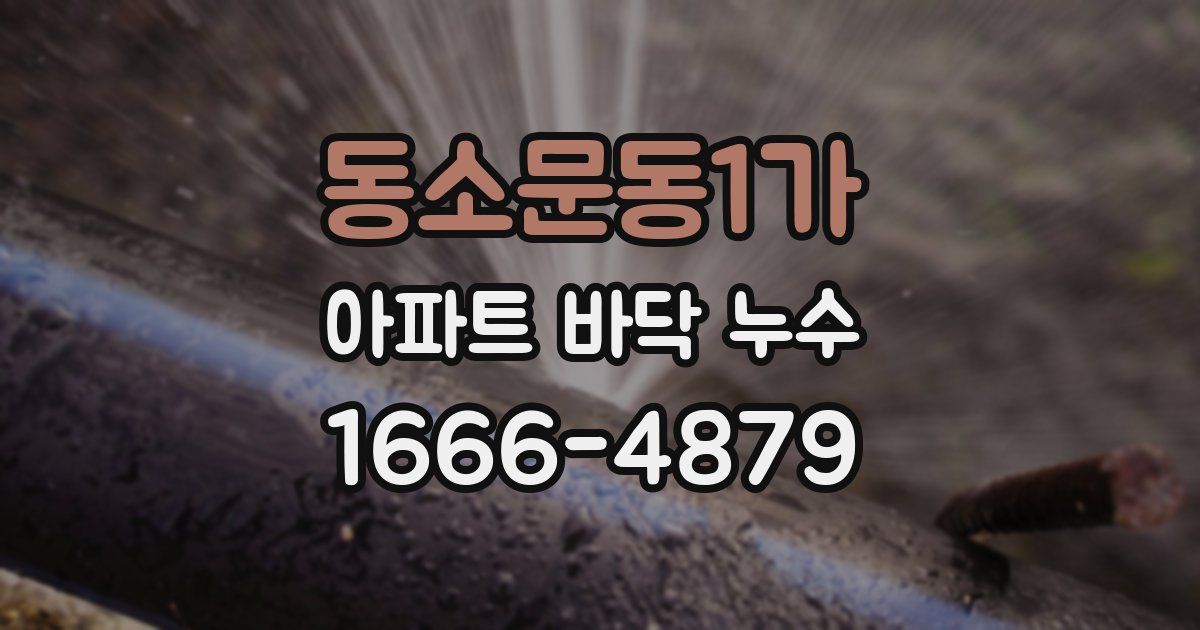 동소문동1가 아파트 바닥 누수