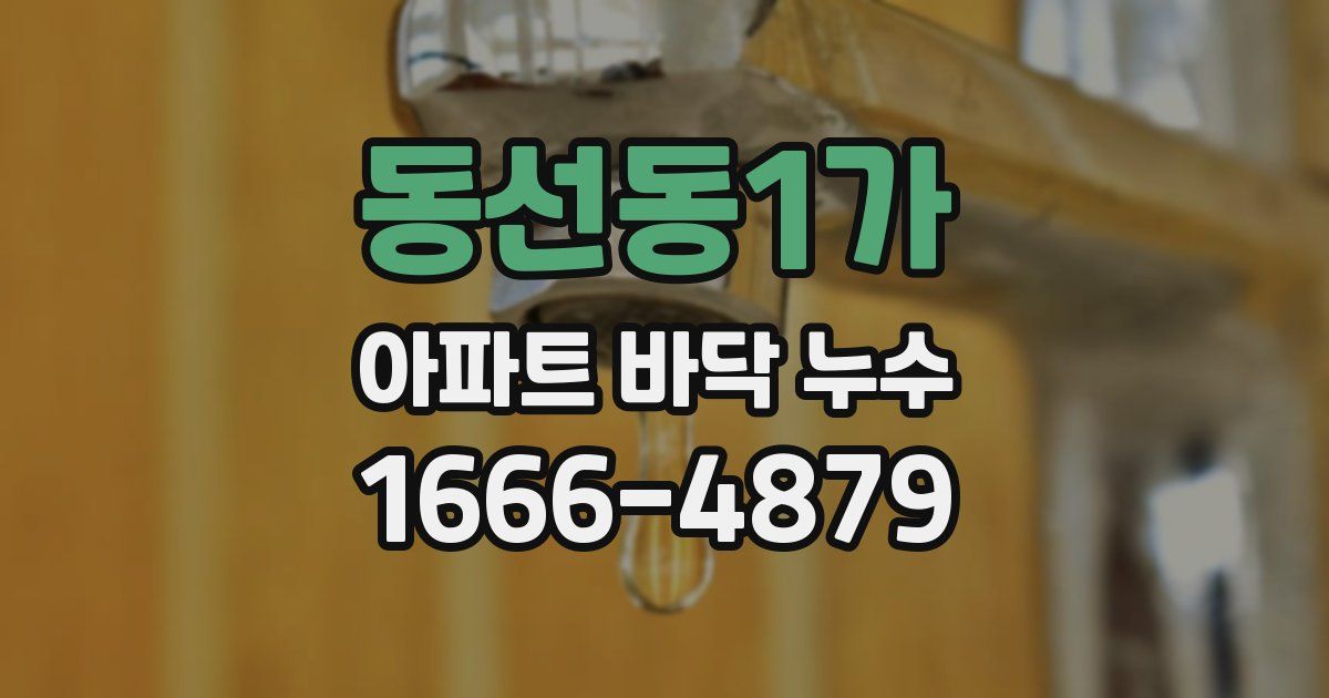 동선동1가 아파트 바닥 누수