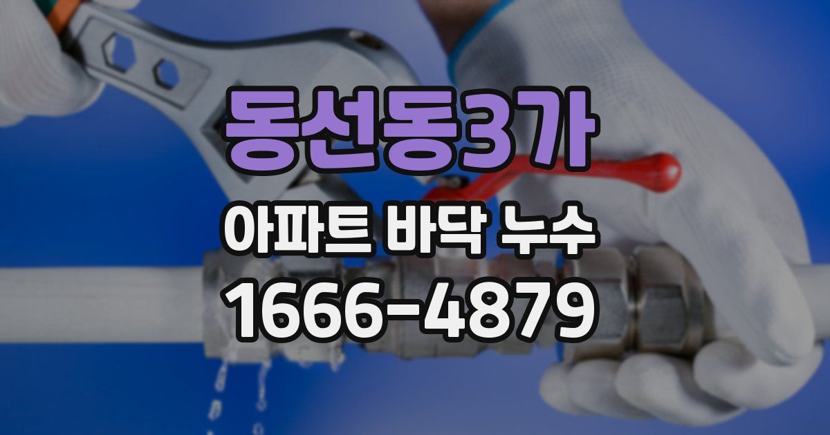 동선동3가 아파트 바닥 누수