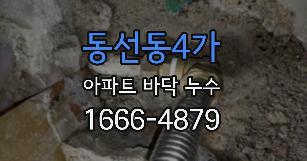 동선동4가 아파트 바닥 누수