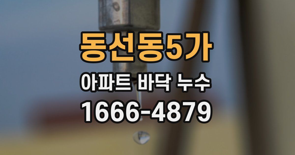 동선동5가 아파트 바닥 누수