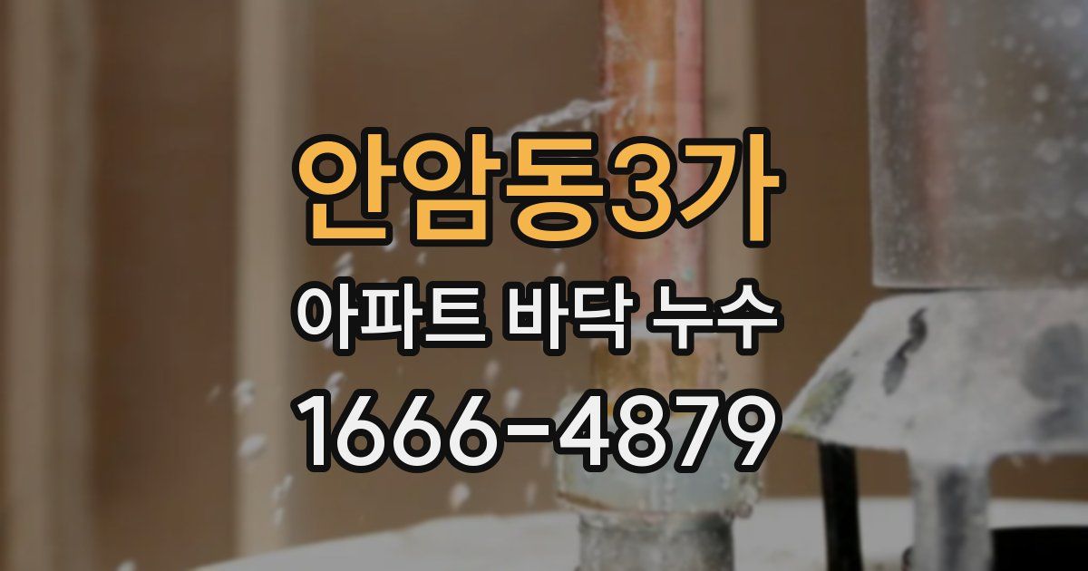 안암동3가 아파트 바닥 누수