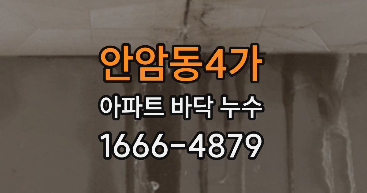 안암동4가 아파트 바닥 누수