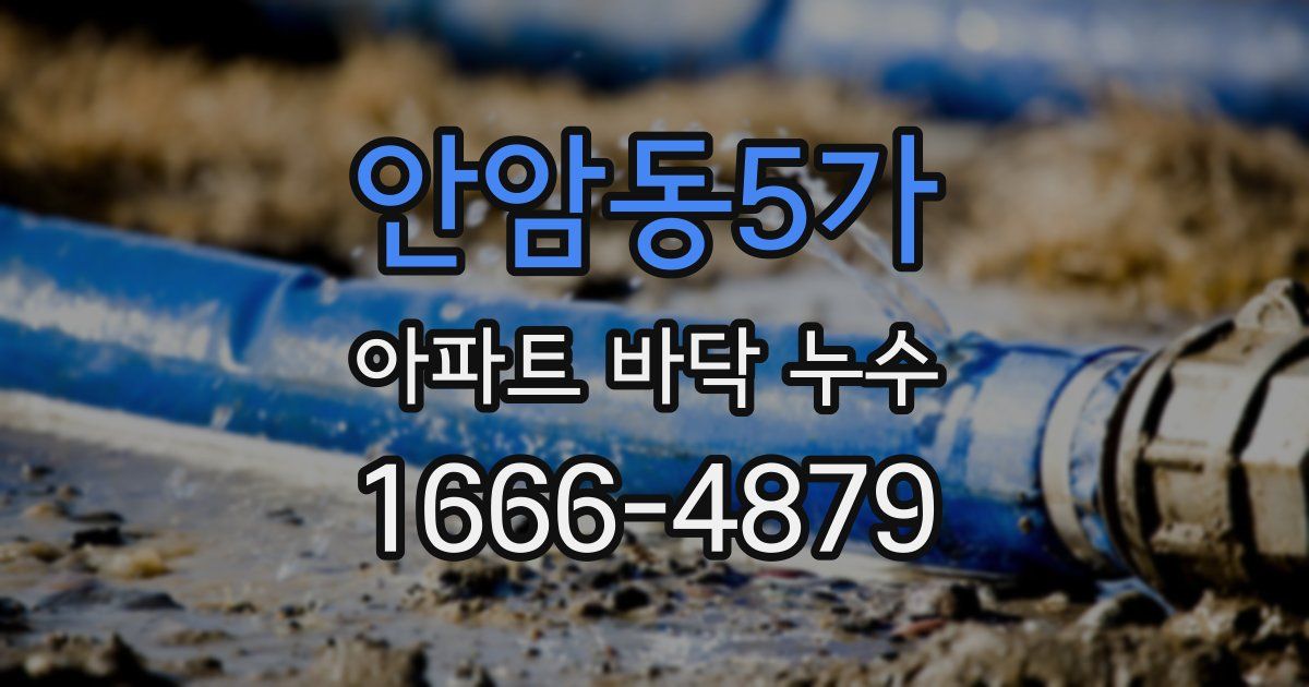 안암동5가 아파트 바닥 누수
