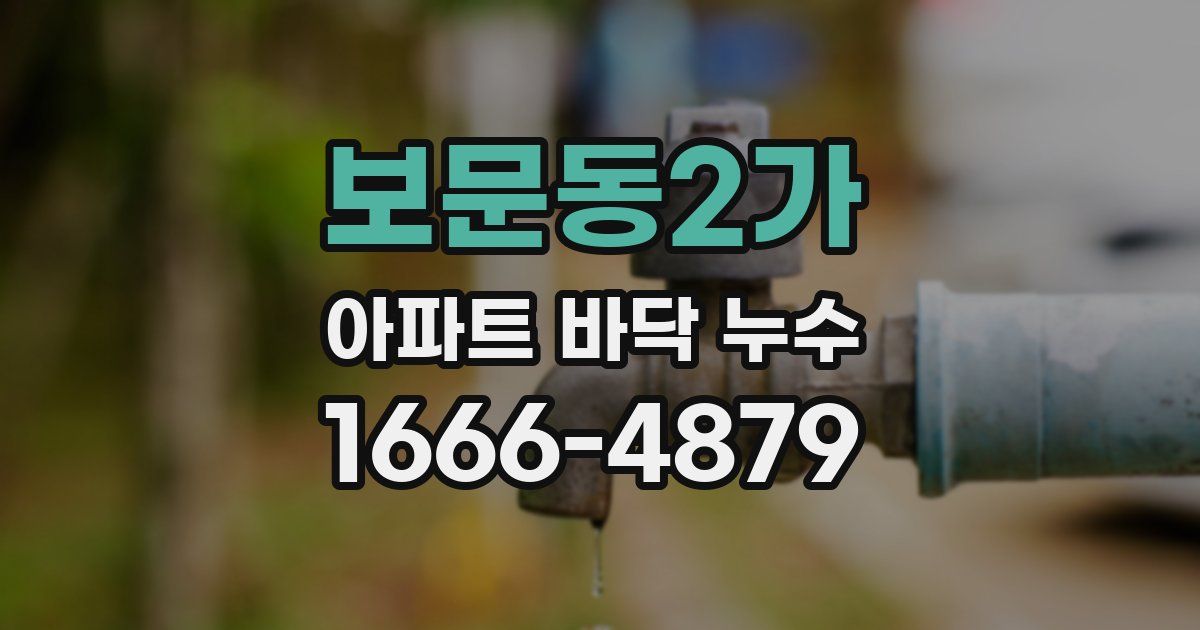 보문동2가 아파트 바닥 누수
