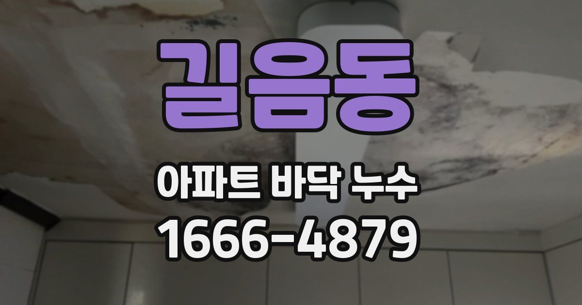 길음동 아파트 바닥 누수