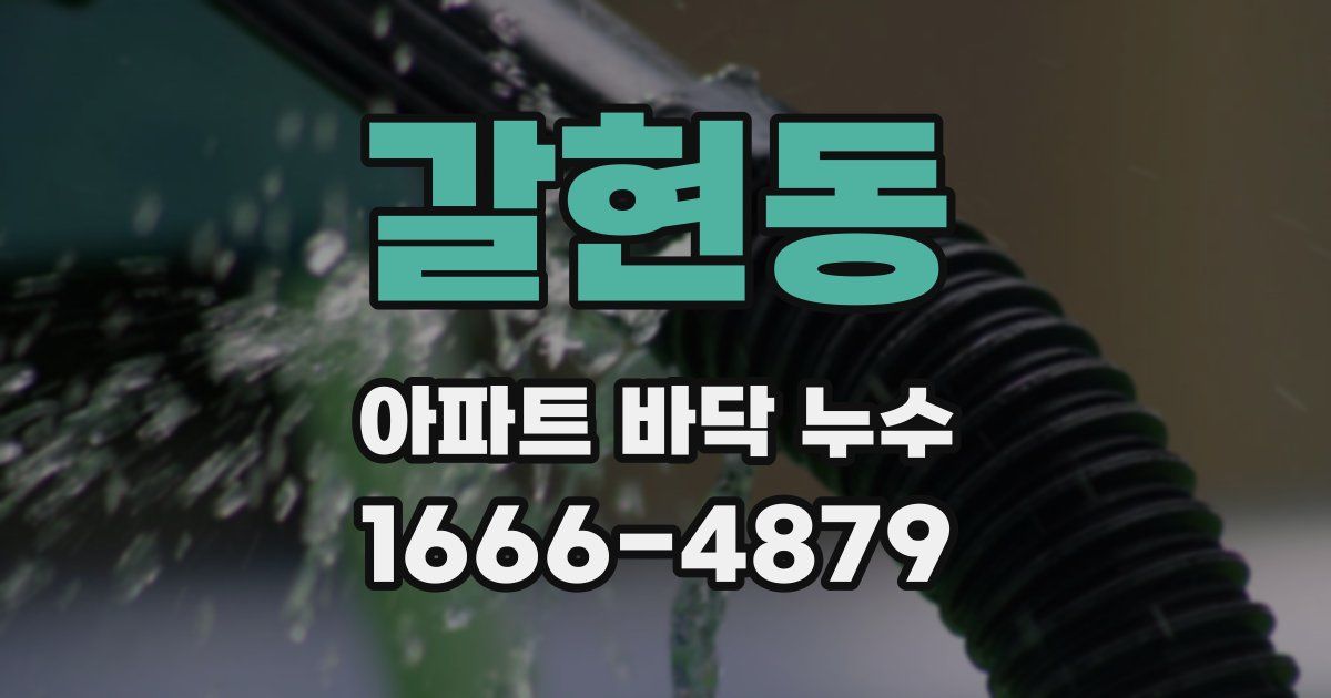 갈현동 아파트 바닥 누수