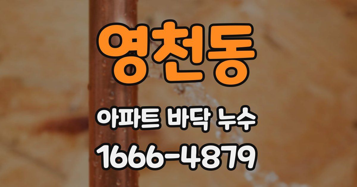 영천동 아파트 바닥 누수