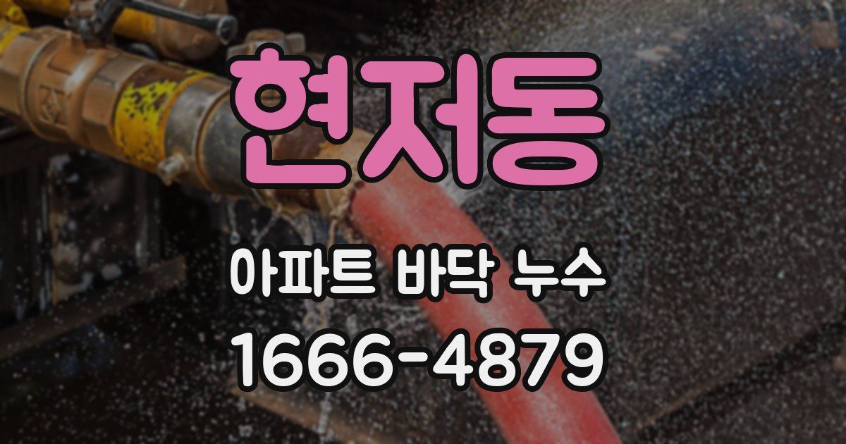 현저동 아파트 바닥 누수