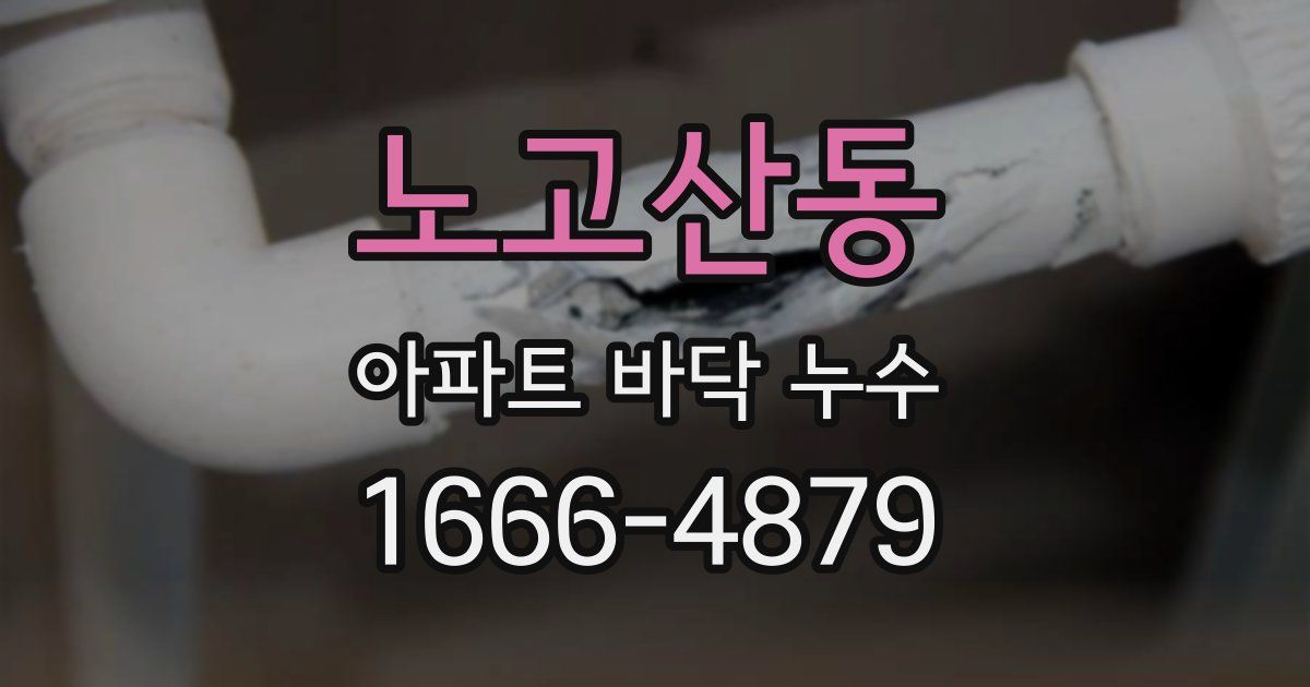 노고산동 아파트 바닥 누수