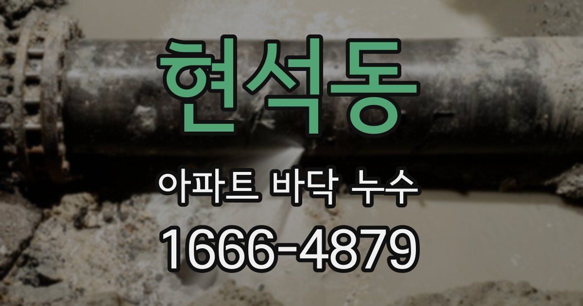 현석동 아파트 바닥 누수