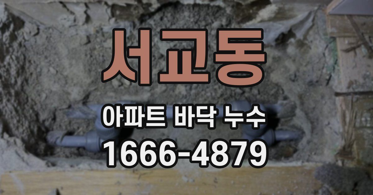 서교동 아파트 바닥 누수