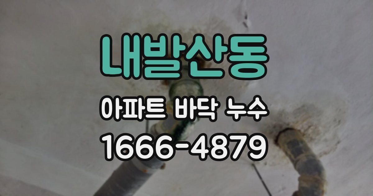 내발산동 아파트 바닥 누수