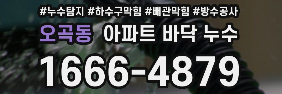 오곡동 아파트 바닥 누수