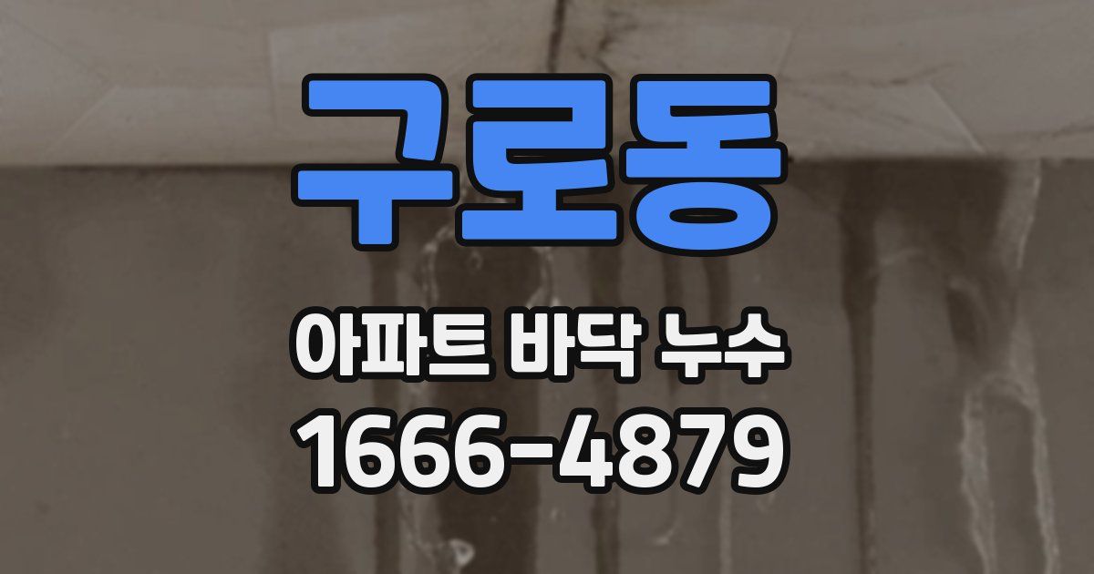 구로동 아파트 바닥 누수