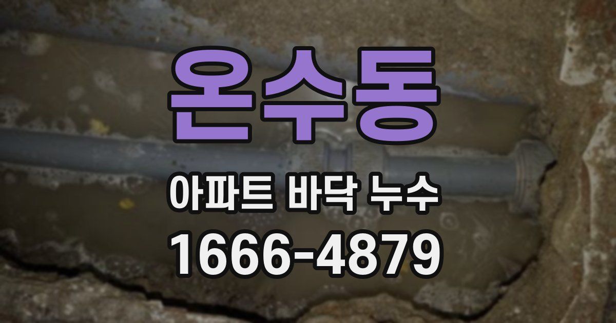 온수동 아파트 바닥 누수