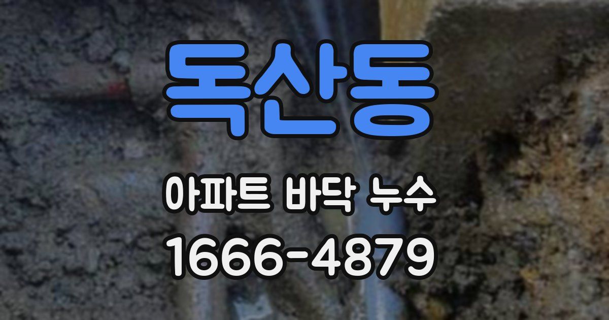 독산동 아파트 바닥 누수