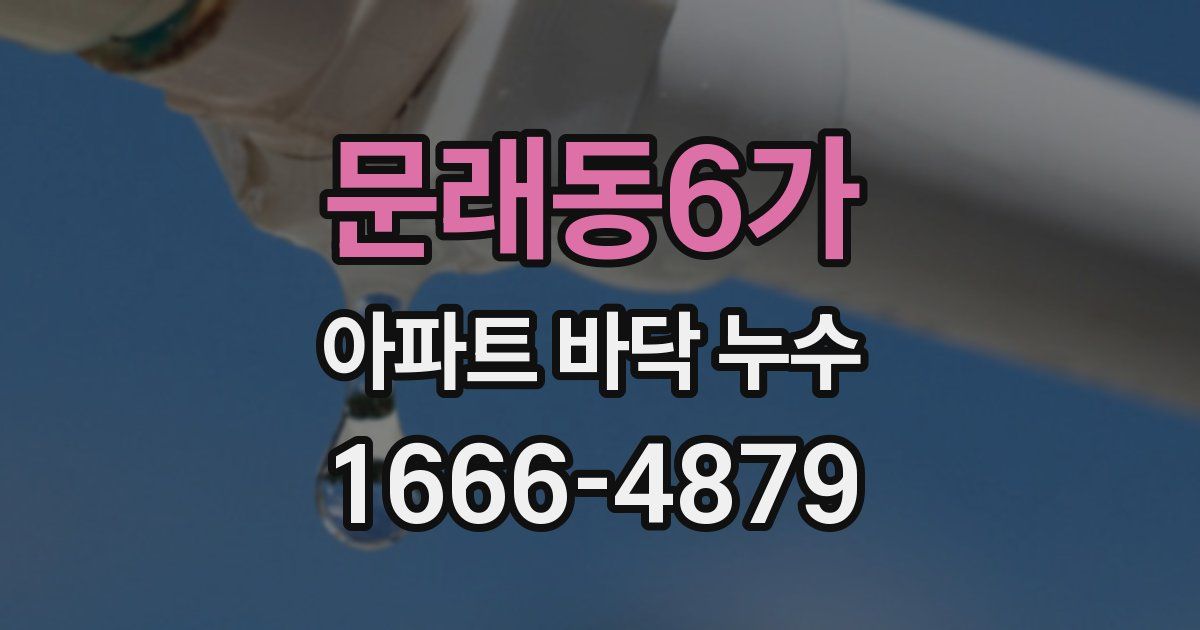 문래동6가 아파트 바닥 누수
