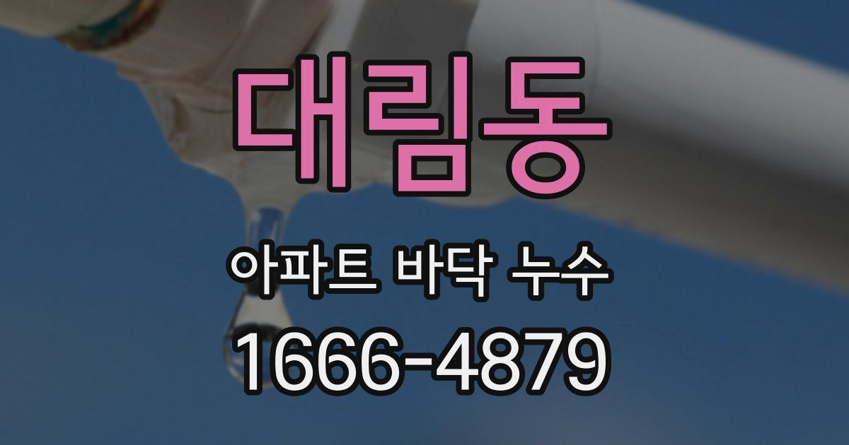 대림동 아파트 바닥 누수