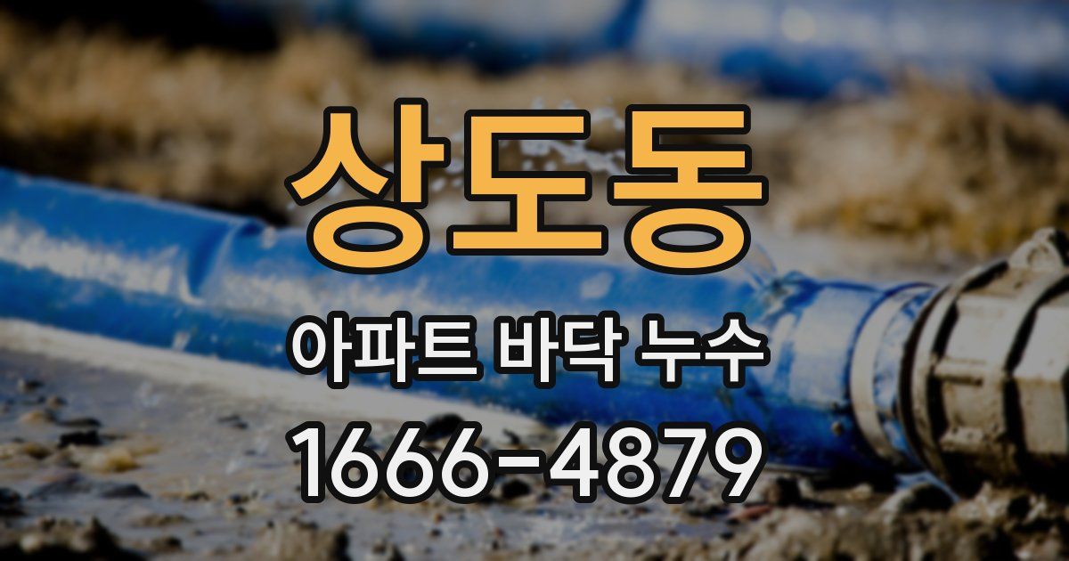 상도동 아파트 바닥 누수