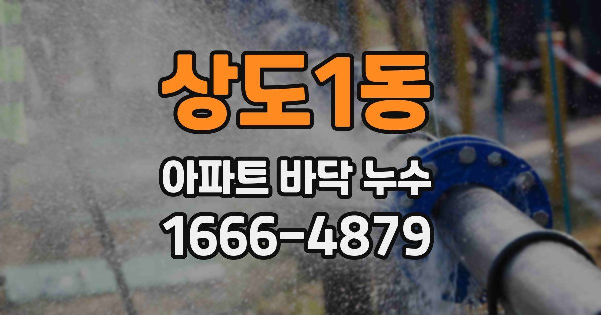 상도1동 아파트 바닥 누수