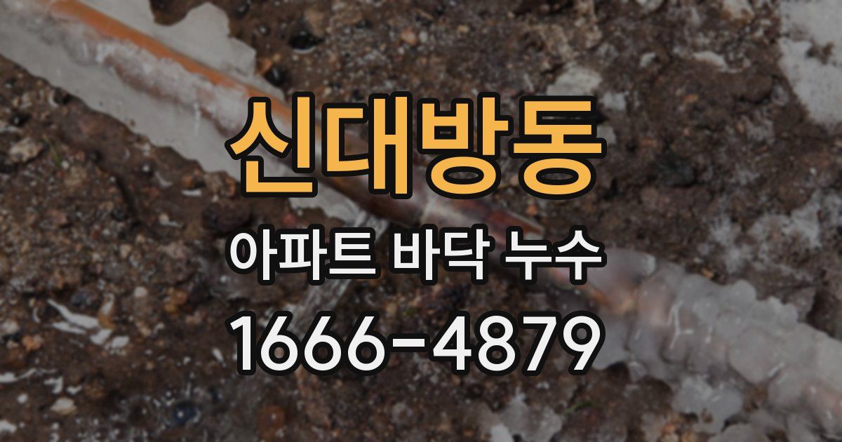 신대방동 아파트 바닥 누수