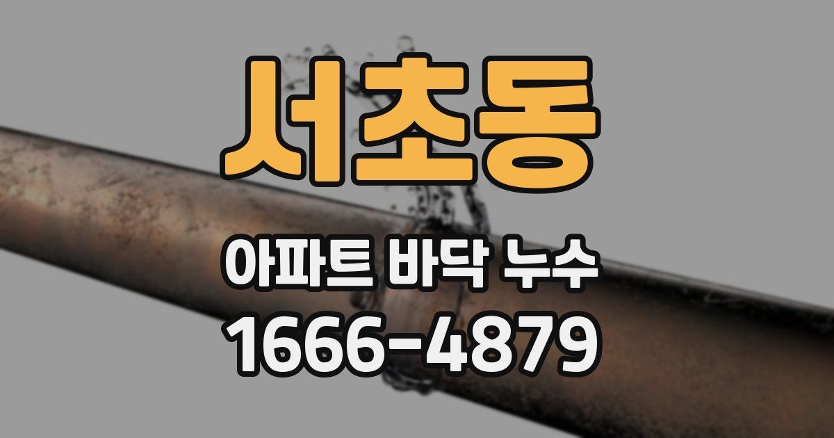 서초동 아파트 바닥 누수