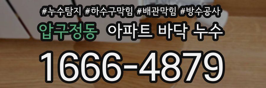 압구정동 아파트 바닥 누수