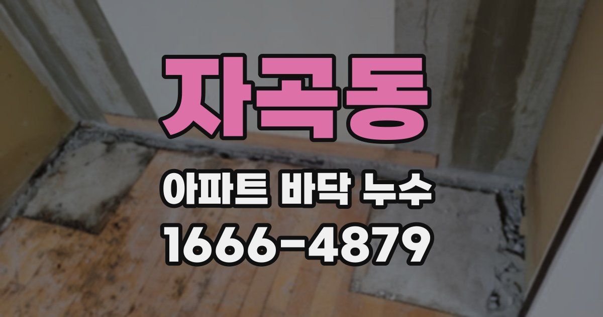 자곡동 아파트 바닥 누수