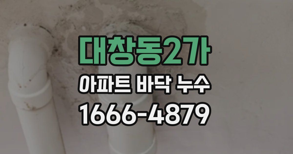 대창동2가 아파트 바닥 누수
