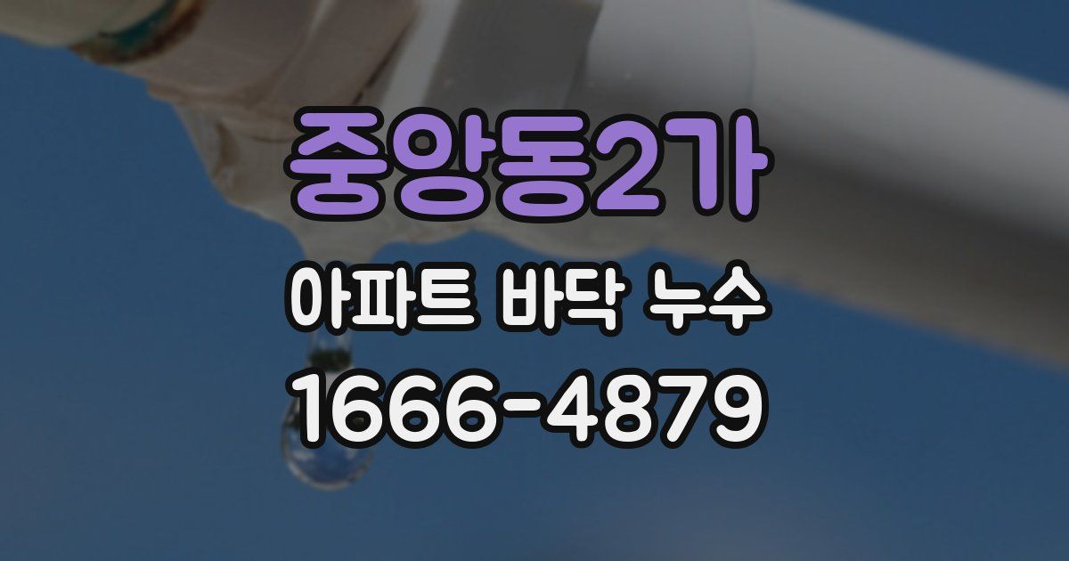 중앙동2가 아파트 바닥 누수