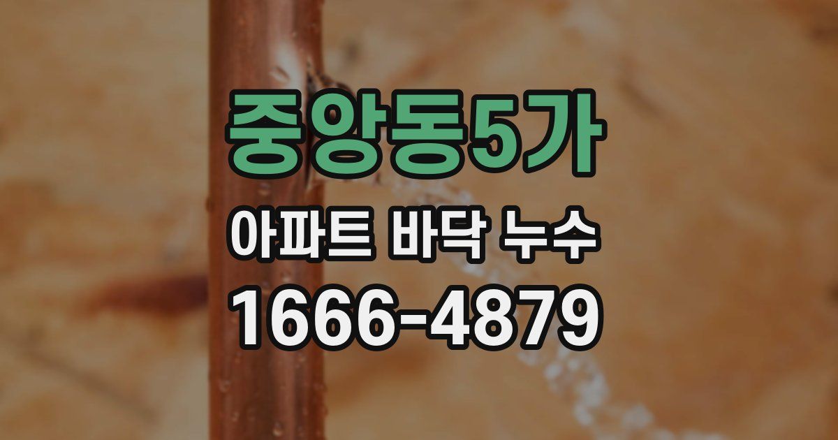 중앙동5가 아파트 바닥 누수