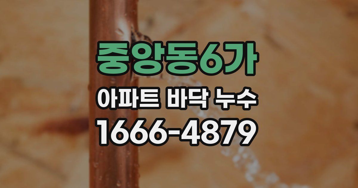 중앙동6가 아파트 바닥 누수