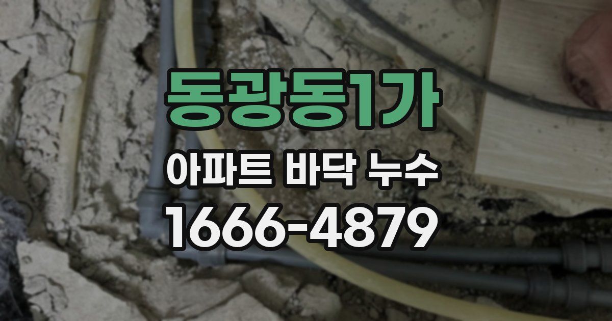 동광동1가 아파트 바닥 누수