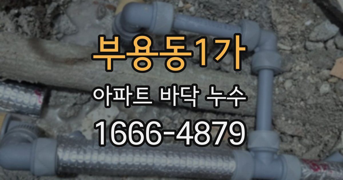 부용동1가 아파트 바닥 누수