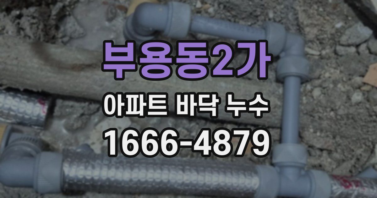 부용동2가 아파트 바닥 누수