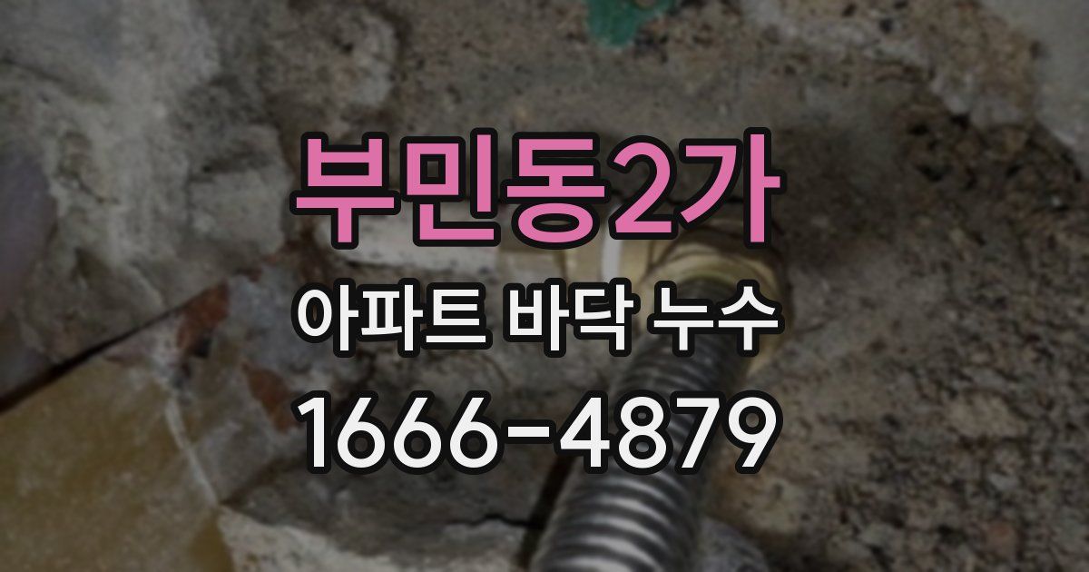 부민동2가 아파트 바닥 누수