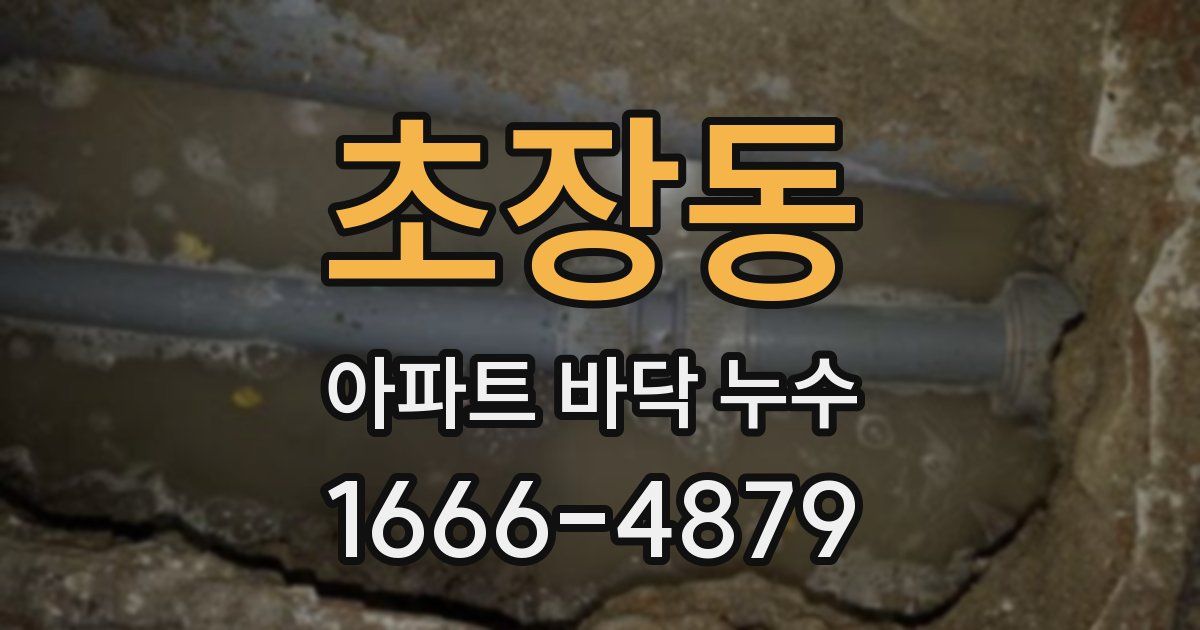 초장동 아파트 바닥 누수