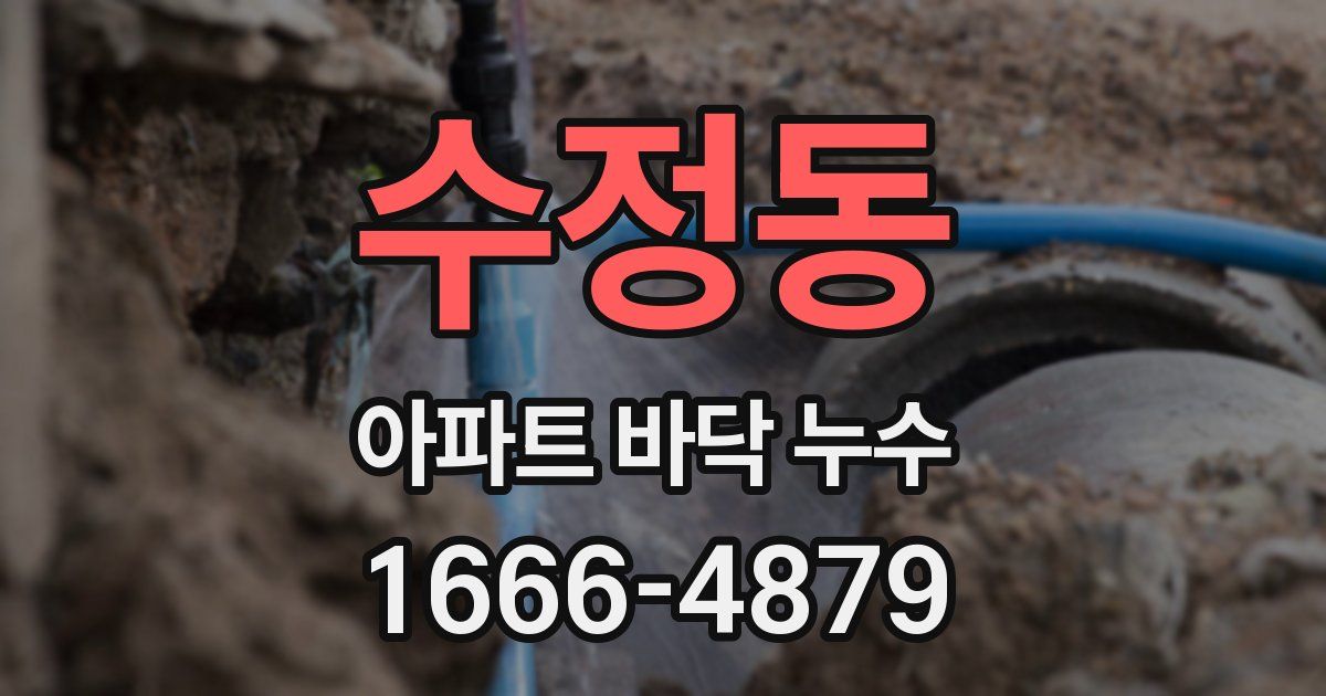 수정동 아파트 바닥 누수