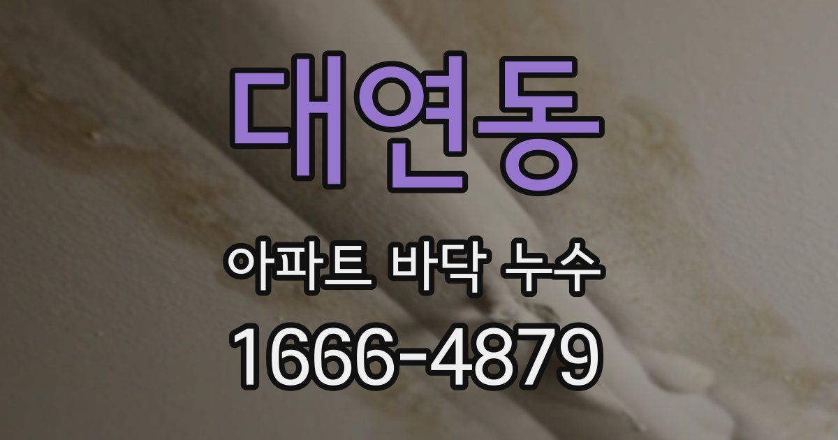 대연동 아파트 바닥 누수